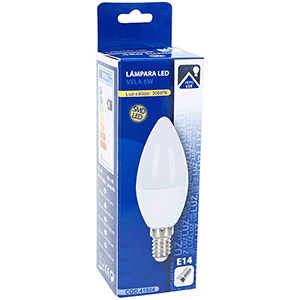 Lámpara LED vela E14 6W 3000ºK