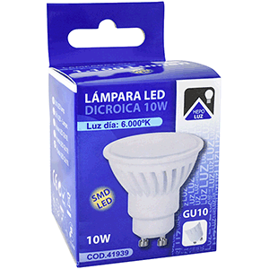 Lámpara LED dicroica GU10 10W 6000ºK