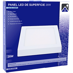 Panel LED cuadrado de superficie 28W 6000ºK