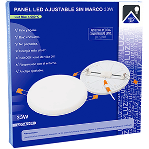 Panel LED redondo 33W 4000ºK ajustable sin marco