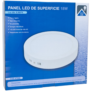 Panel LED opal superficie 18W 6000ºK 120º blanco