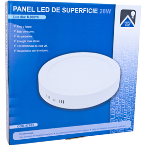 Panel LED opal superficie 28W 6000ºK 120º blanco