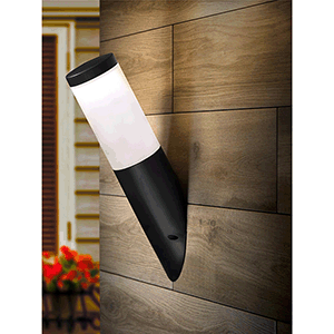 Farol policarbonato pared 39.6cm negro