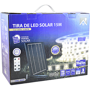 Tira LED solar 15m 3000ºK