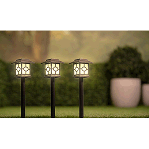 Set 3 picas solares LED 8,5X8,5X37cm