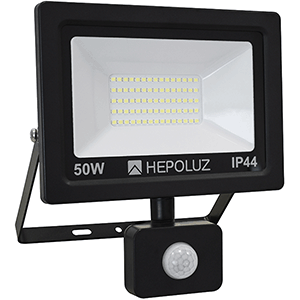 Proyector LED SMD 50W 6000ºK con sensor negro