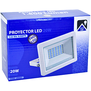 Proyector SMD LED 20W 6000ºK IP65 blanco