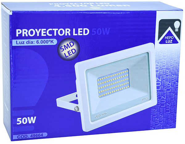 Proyector SMD LED 50W 6000ºK IP65 blanco