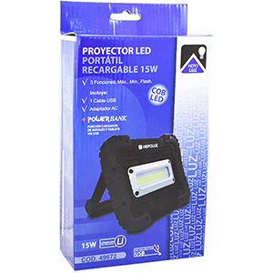 Proyector LED COB recargable 15W 6000ºK