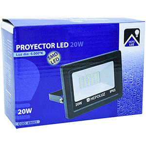 Proyector LED SMD 20W 6000ºK negro