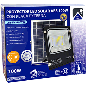 Proyector LED solar ABS 100W 6000ºK