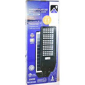 Farola LED  solar integrada 200W 6000ºK