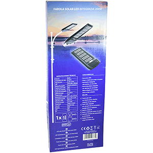 Farola LED  solar integrada 200W 6000ºK