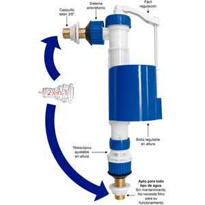 Grifo flotador compacto 2 en 1
