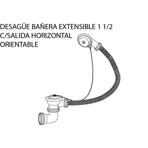 Desagüe extensible con tubo orientable 25mm 