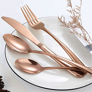 Set de cuberteria color cobre ( 16 piezas )