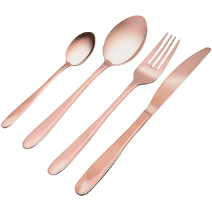 Set de cuberteria color cobre ( 16 piezas )