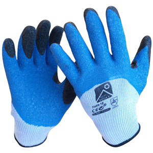 Guantes poliéster y látex T-10