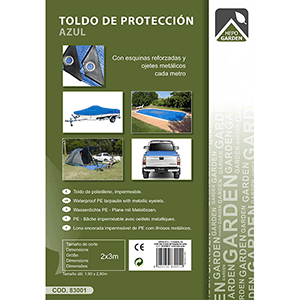 Toldo impermeable reforzado 2x3m azul