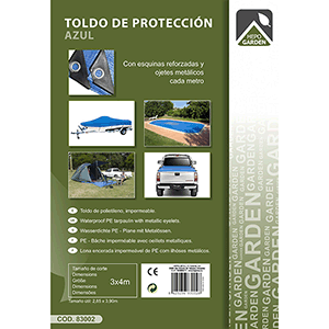 Toldo impermeable reforzado 3x4m azul