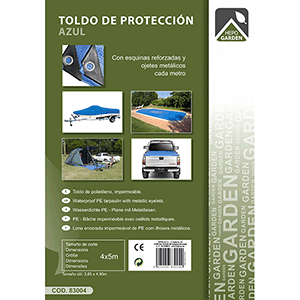 Toldo impermeable reforzado 4x5m azul