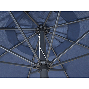 Parasol con volante 3m con manivela azul