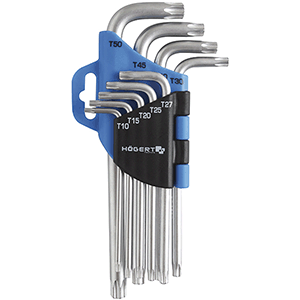 Juego llaves Torx acero CRV 9 uds